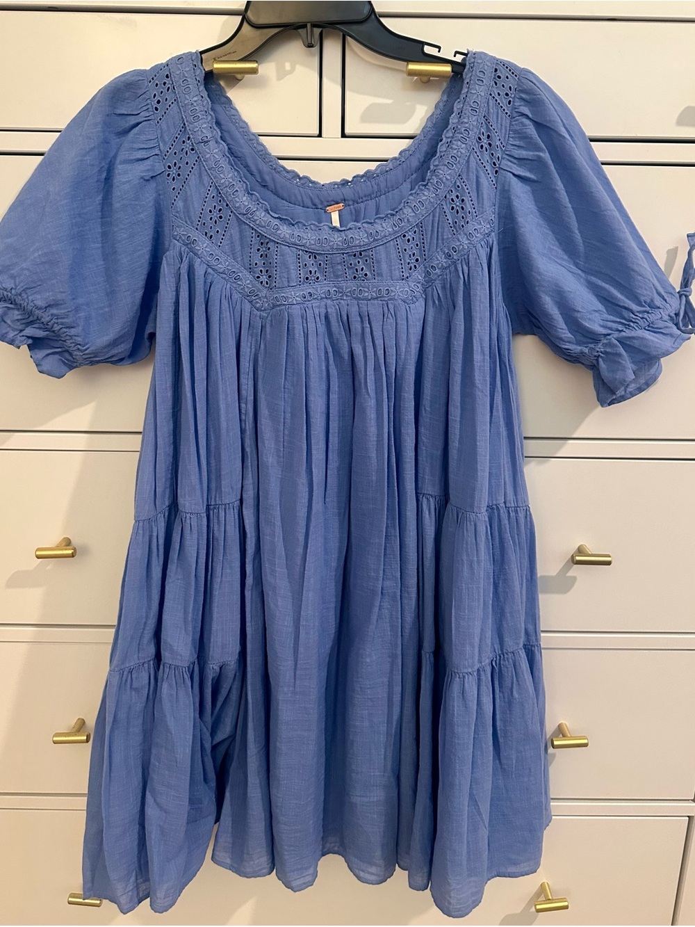 Free People Sandy Babydoll Dress in cornflower blue sz XS NWT